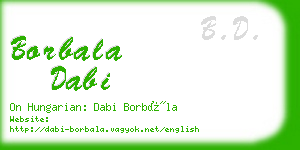 borbala dabi business card